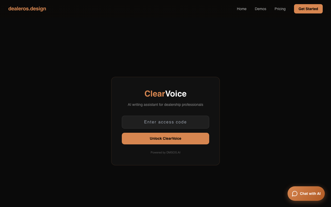 ClearVoice AI live site screenshot