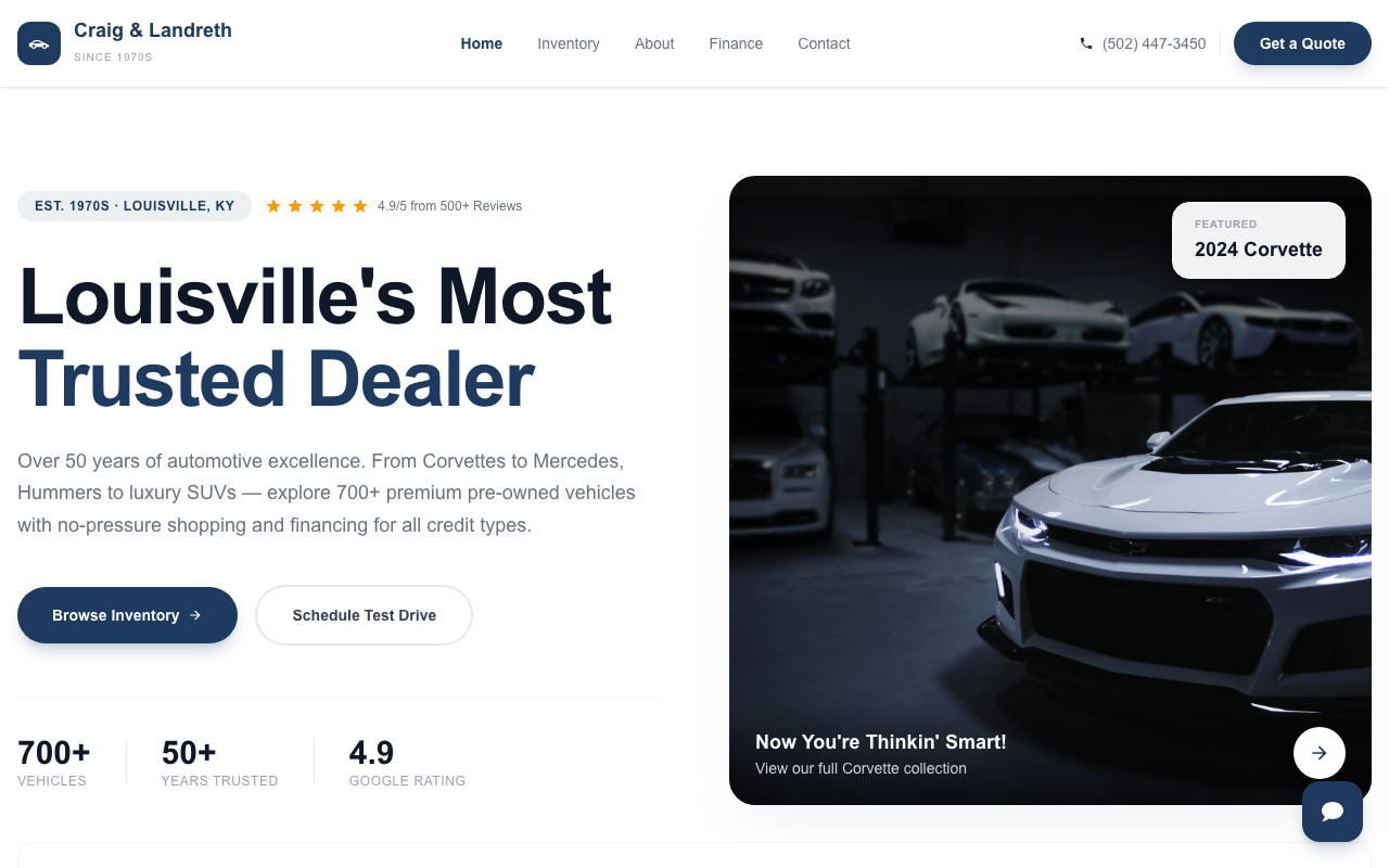 Craig & Landreth Classic live site