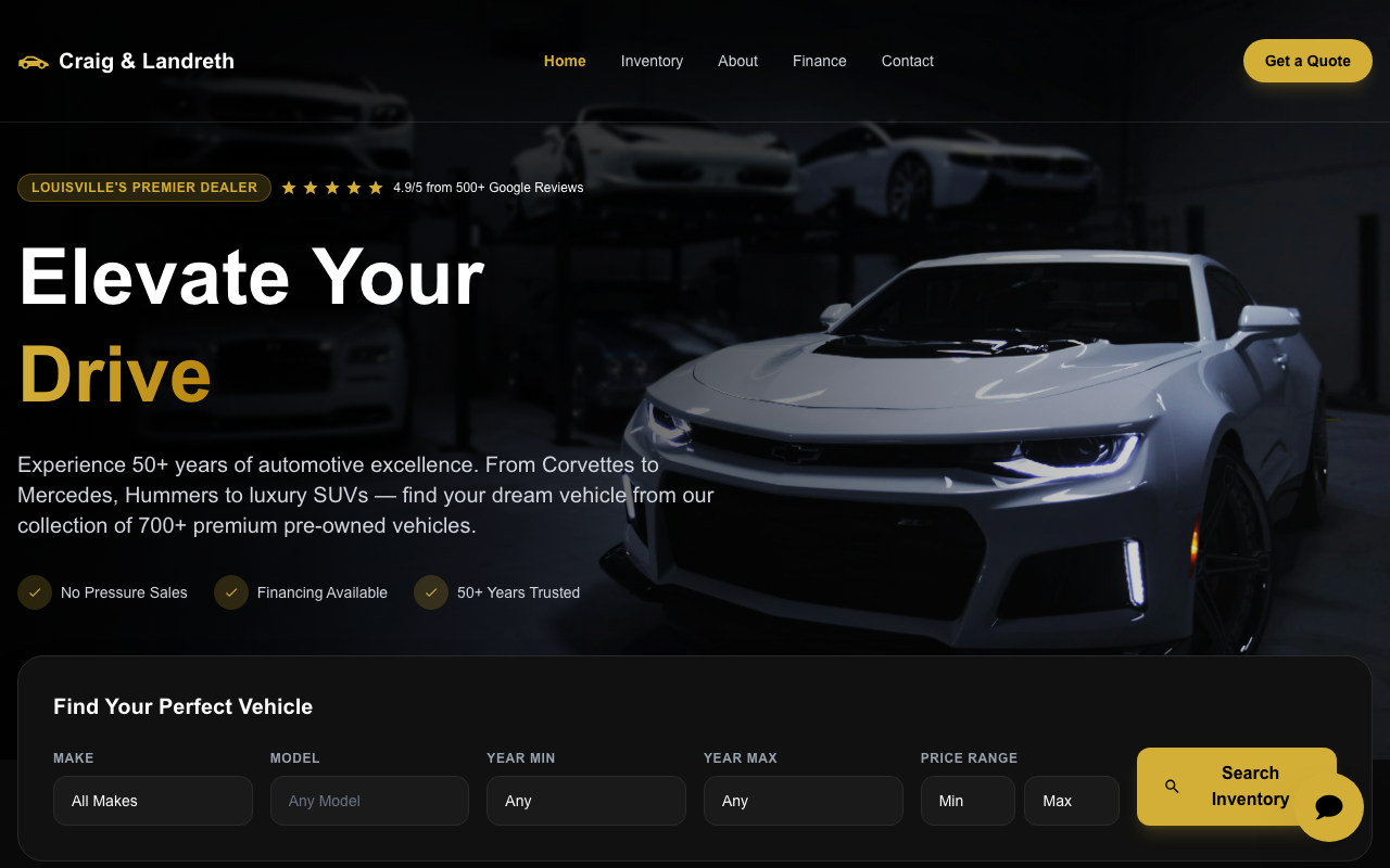 Craig & Landreth Luxury live site