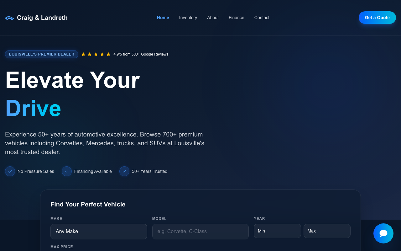 Craig & Landreth Modern live site