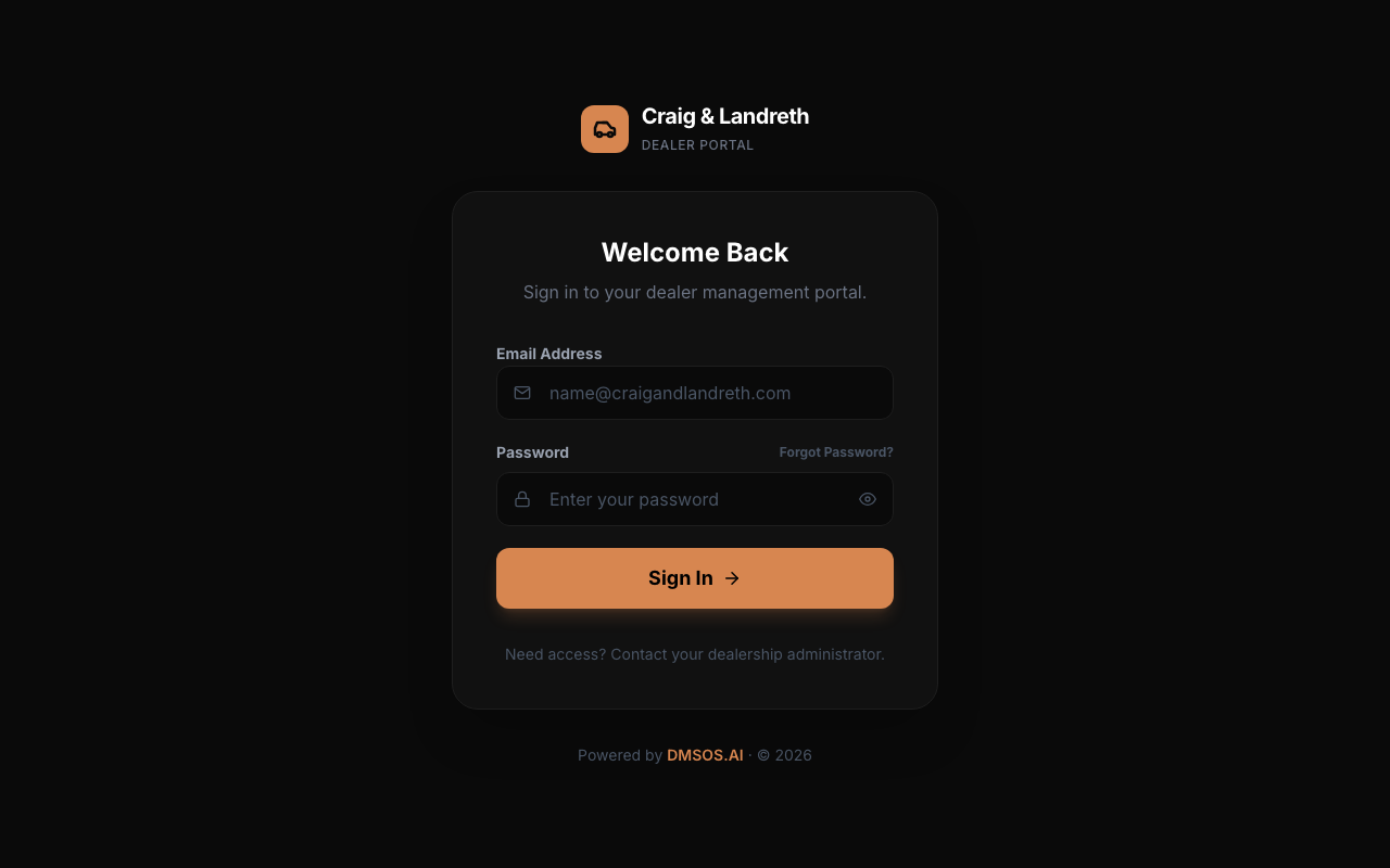 Craig & Landreth Portal live site screenshot
