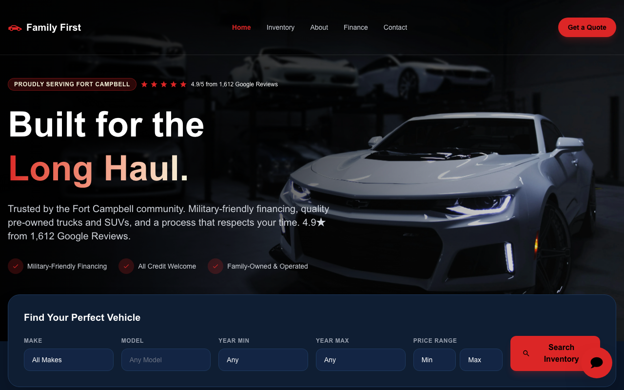 Family First Auto Sales live site